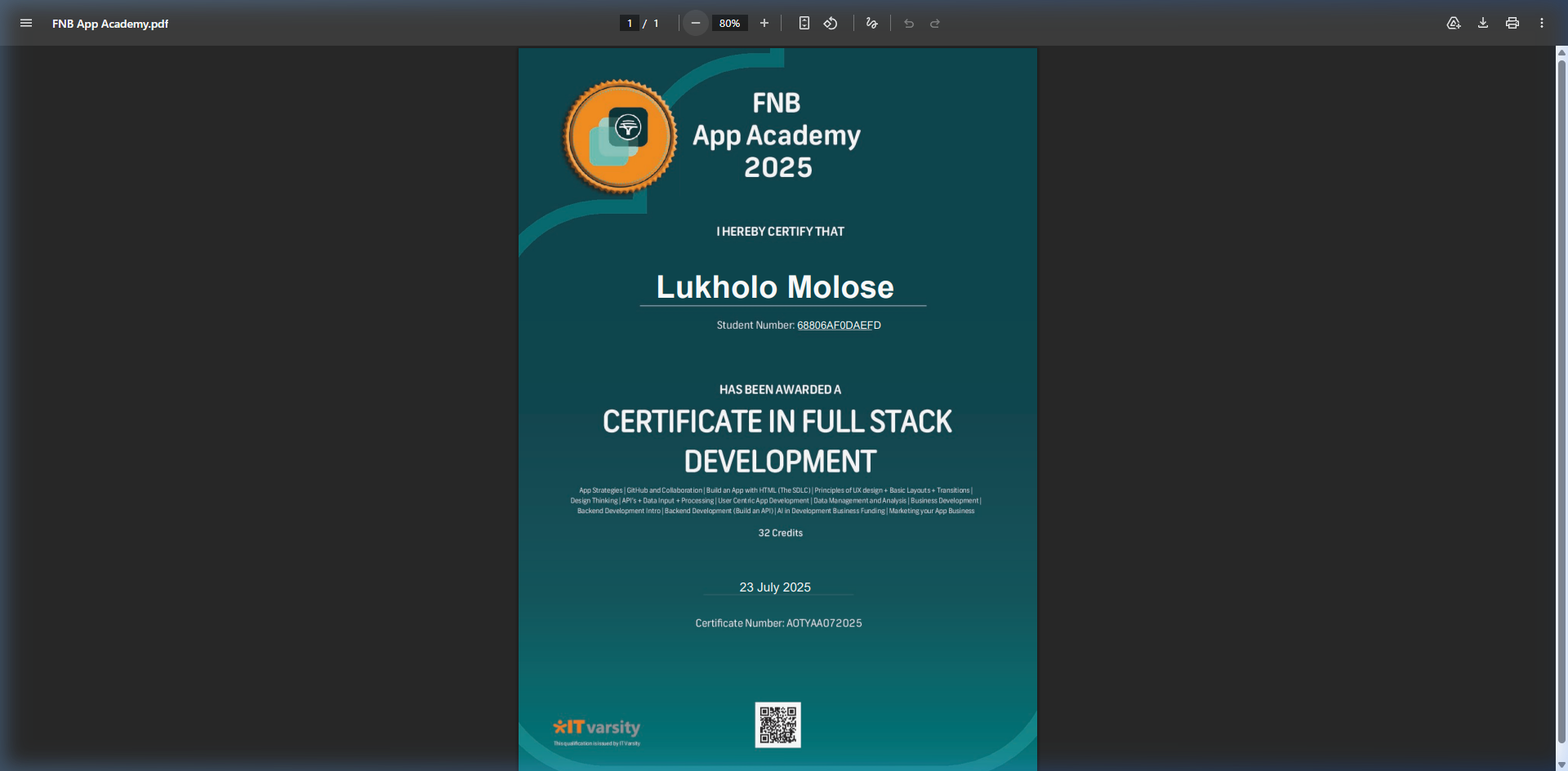 Certificate in Full Stack Development thumbnail